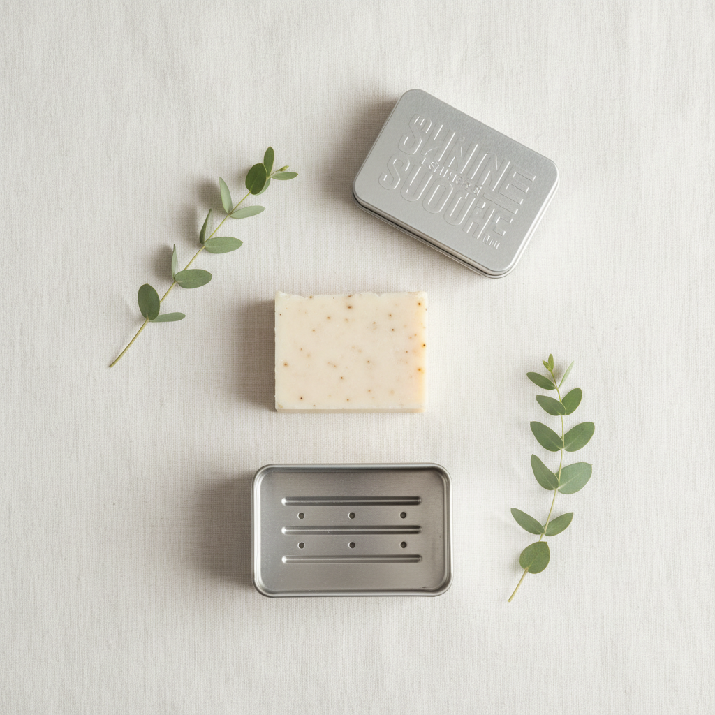 Composition boîte + couvercle + égouttoir + savon Debuno