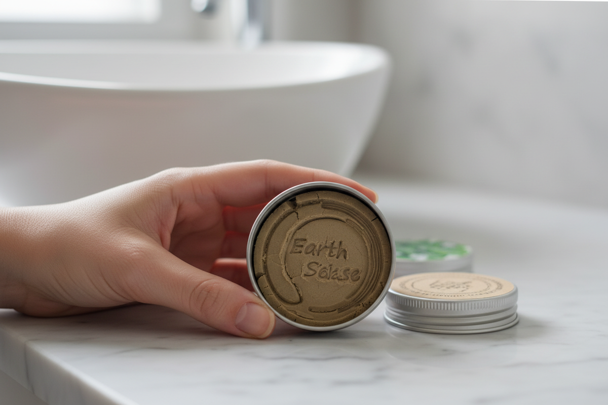 Dentifrice solide bio tenu en main - Debuno