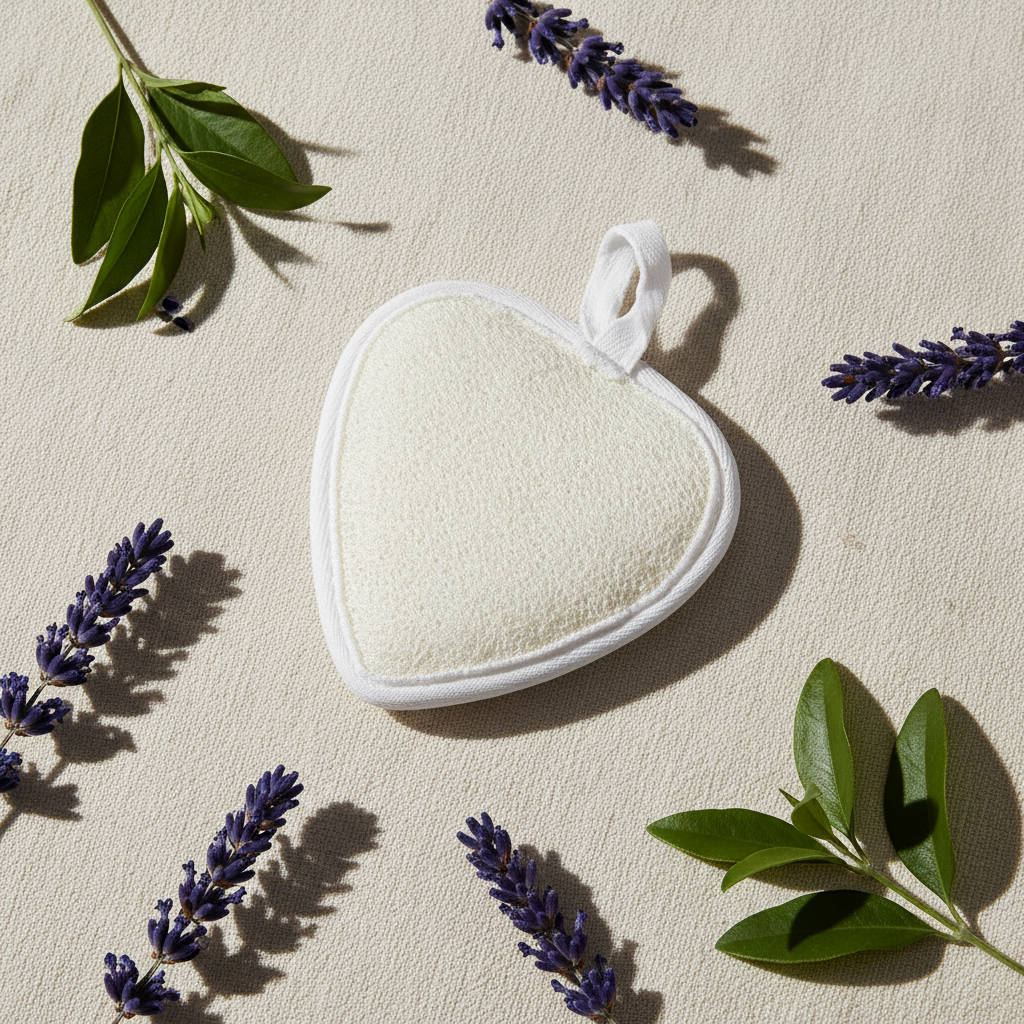 Éponge exfoliante naturelle en loofah - Cœur